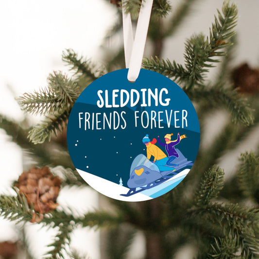 Snowmobiling Together Christmas Ornament